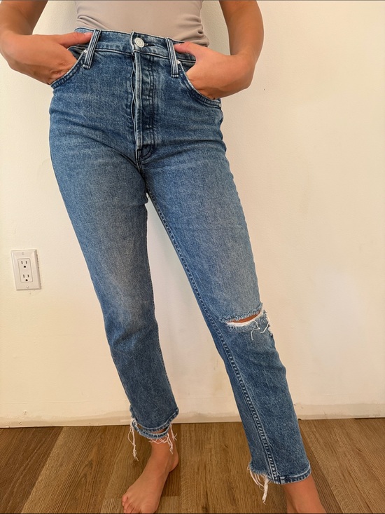 MOTHER Denim - Mother 26 High-Rise Distressed Women’s Jeans - Blue